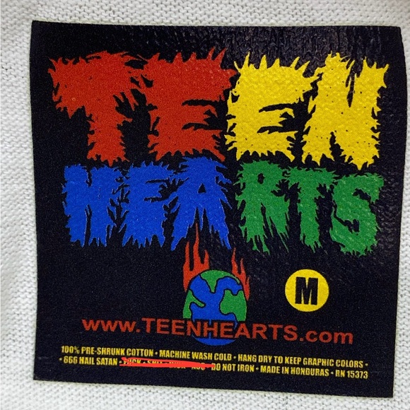 Teen Hearts Hallucinogenic Mushrooms Ivory Color Men’s Short Sleeve Size Medium - Picture 4 of 13